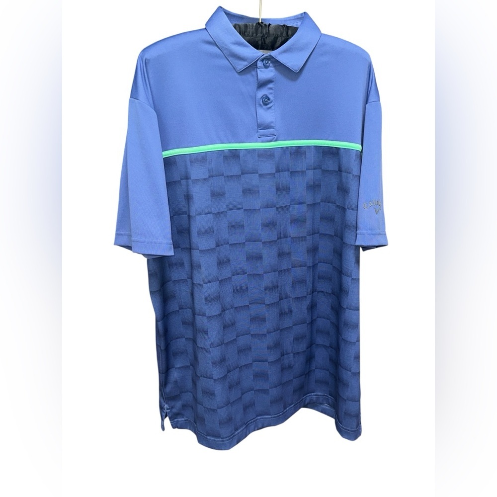 Callaway Blue and Green Checkered Polo Shirt